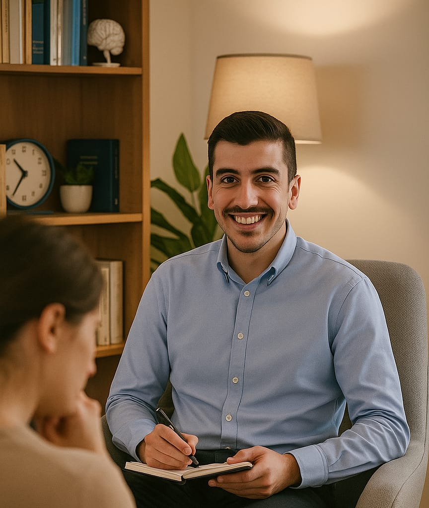Thérapie de couple à Saint-Genis-Laval avec Kévin Recorbet, coach et thérapeute en neurosciences. Séance individuelle illustrant un accompagnement bienveillant pour restaurer la communication et l’équilibre dans le couple.
